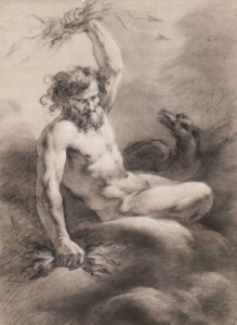Jupiter with his eagle, thunderbolts in hand
