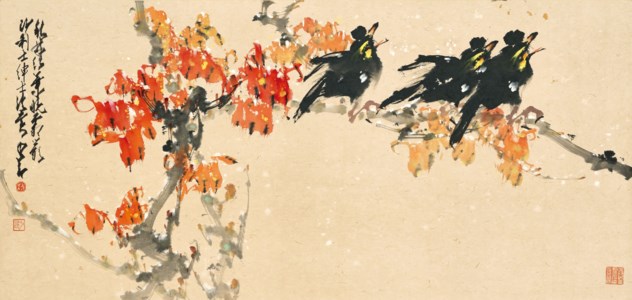 Maple Leaves and Birds