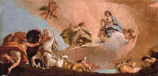Phaeton asking to drive the chariot of Apollo