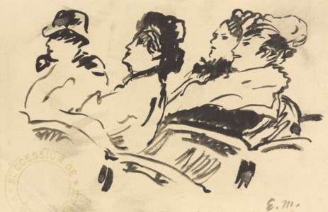 Quatre personnages au théâtre