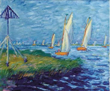 Boats on a lake