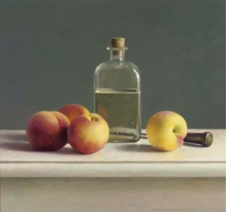 A still life with peaches