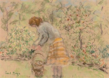 Jessie pruning in the garden; Pigeons on the lawn
