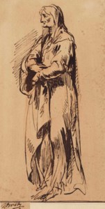 A standing woman: Allegory of Winter