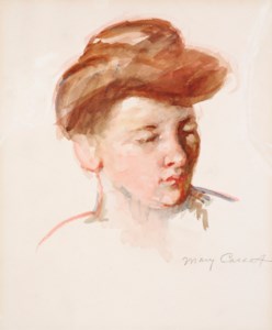 Sketch of Mother Jeanne's Head Looking Down (No. 2)