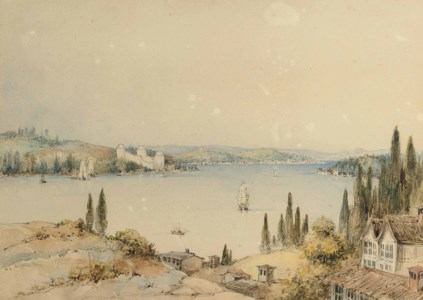 A view of the Bosphorus towards Rumeli Hisari castle