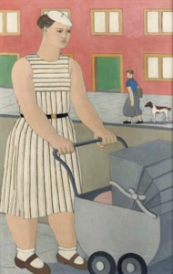 Vrouw met kinderwagen