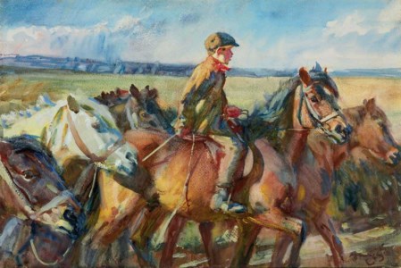 Sir Alfred James Munnings, P.R.A., R.W.S., Shrimp off to Market