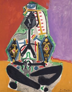 Pablo Picasso, Femme accroupie en costume turc II (Jacqueline)