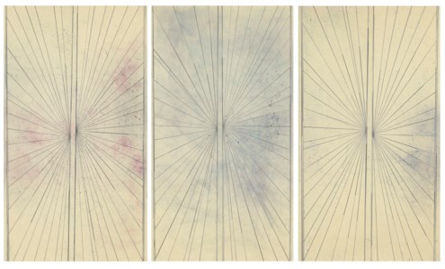 Mark Grotjahn, Untitled (Solid Cream Butterfly Drawing in Three Parts DO NOT SEPARATE 836)