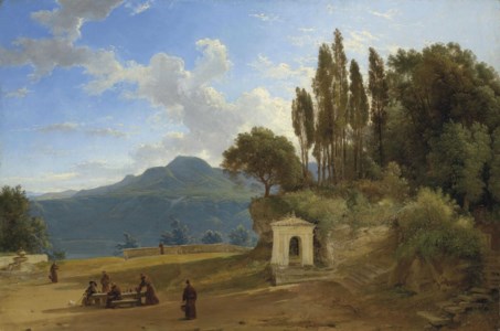 Monks before Lake Nemi, Italy