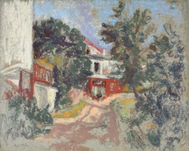 Maison derrière les arbres