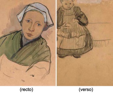 Femme bretonne, en buste ( recto ); Etude d'enfant ( verso )