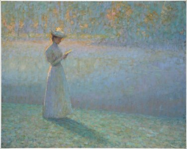Henri Le Sidaner, Femme lisant dans un paysage