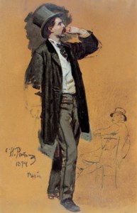 Study for A Parisian Café : Gentleman standing and Jean-Léon Gérôme (1824-1904)
