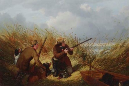 Duck Shooting Over Decoys