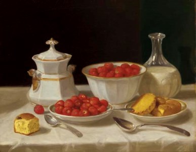 Strawberries, Cake and Cream