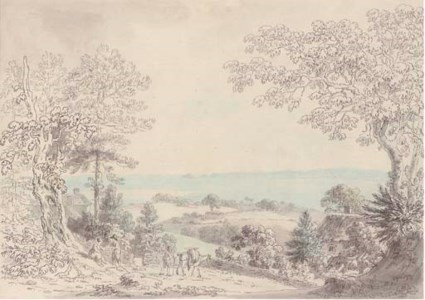 Travellers resting above the coast