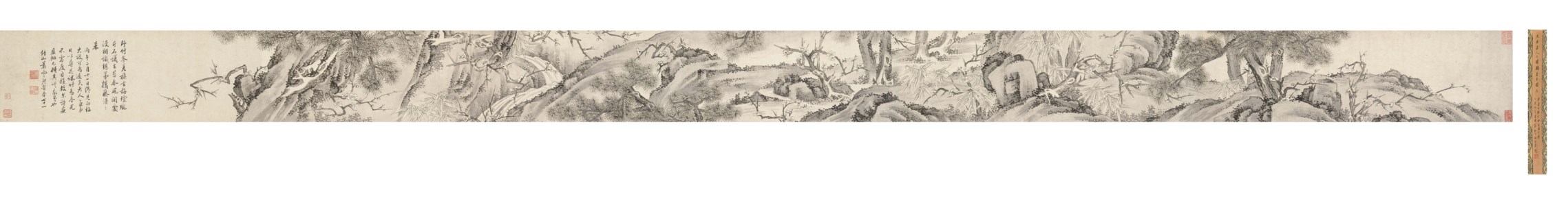 Bamboo, Prunus and Rock