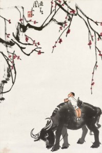 LI KERAN, Boy and Buffalo in Spring