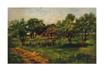 Landscape with barn