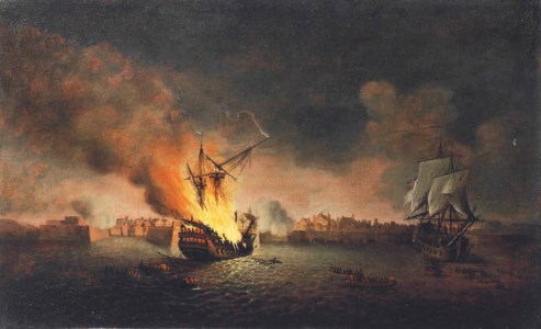 The action between Admiral Boscawen’s fleet and the French fleet in Louisburgh Harbour, 26 th July 1758