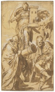 Saint Barbara with Saints Anthony Abbot and Roch