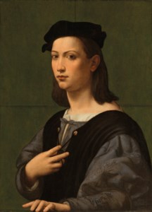 Portrait of a young gentleman, half-length, in a blue doublet and white shirt, with a black hat