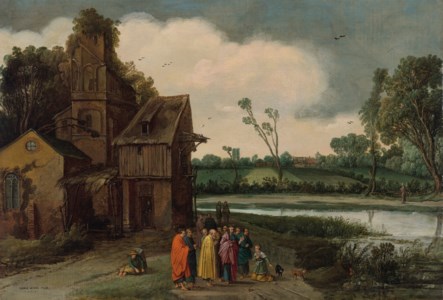 A landscape with Christ and the Canaanite Woman