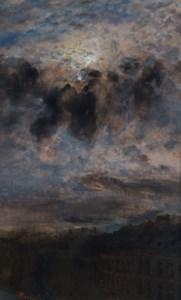 Adolph Menzel, Mondschein über den Dächern von Berlin