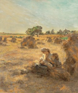 Moisson, mère allaitant, trois figures