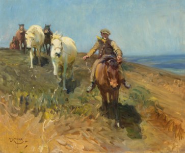 Shrimp Leading Ponies Across the Ringland Hills, Norfolk
