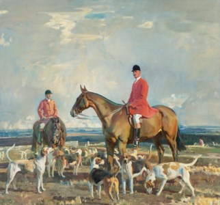 The Seventh Earl of Bathurst, M.F.H. of the V.W.H. with Will Boore, Huntsman