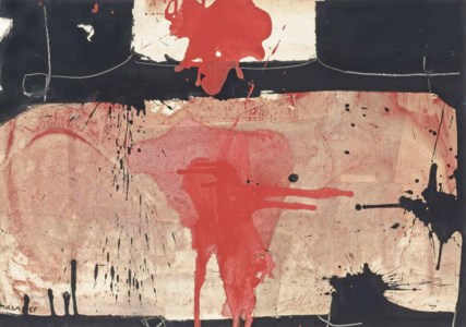 Composition Noir, Rose et Rouge
