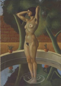 Desnudo en una fuente