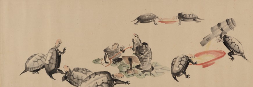 Anthropomorphic Turtles Playing