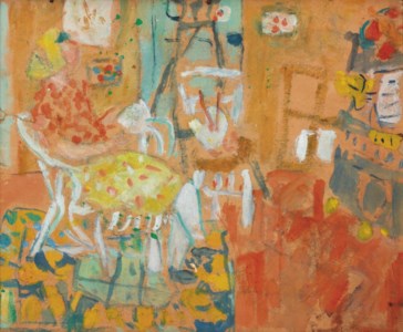 Interieur d'atelier (esquisse) (recto); a study of figures (verso)
