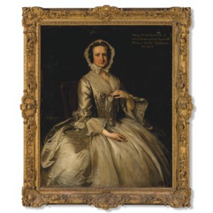 Portrait of Mary (d. 1763), daughter of Charles Greene, and wife of Sir William Browne, three-quarter-length, in a silver dress