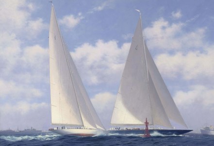 The America's Cup, 1937, the fourth and final race: Endeavour jumping the gun