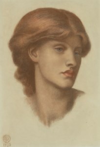 Study of Alexa Wilding, her head turned three-quarters to the right