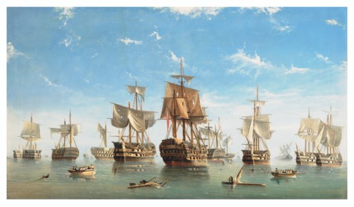The aftermath of the Battle of the Nile, 1 August 1798