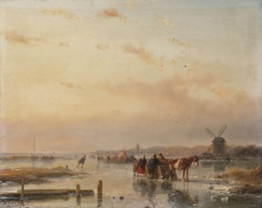 Gathered on the ice at the end of a winter's day