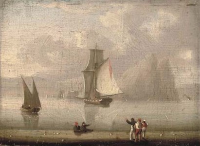 A Royal Naval cutter heading into Gibraltar
