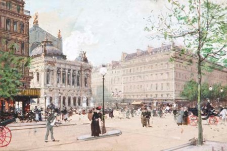 La place de l'Opéra vue depuis le boulevard des Capucines, Paris