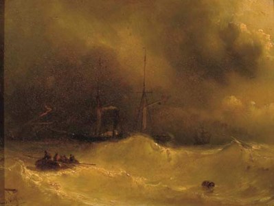 Lightning at sea