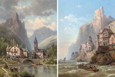 A seaside town; and A town in a valley