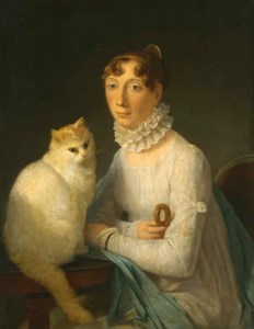 A lady with her cat