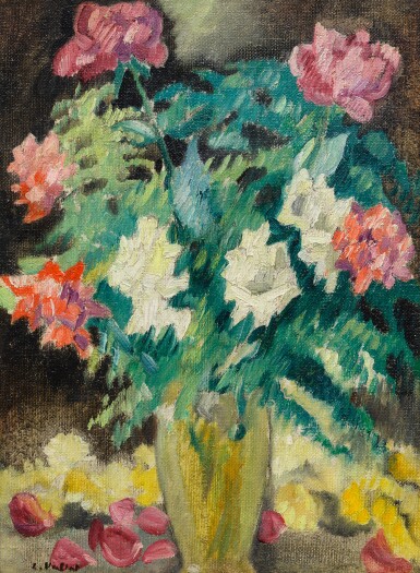 Vase Cristal, roses