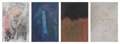 i. Untitled Message; ii. Blue; iii. Black; iv. Ziggurat (White) [Four Works]