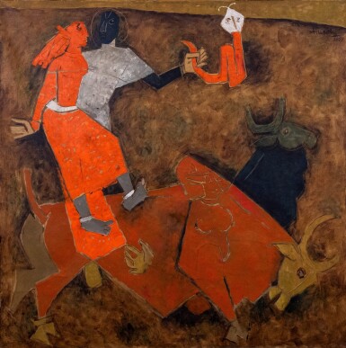 M.F. Husain, Untitled (Reincarnation)
